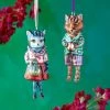 Glitterville Nathalie Lete Dressed Cat Ornaments