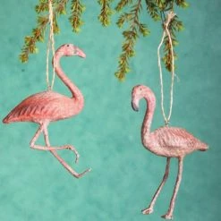 The Holiday Barn Recycled Paper Flamingo Ornaments Cody Foster