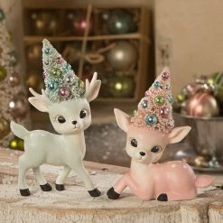 Bethany Lowe New! Pastel Reindeer With Trees