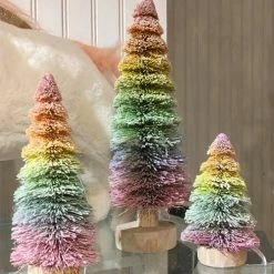 TheHolidayBarn.com Rainbow Bottle Brush Trees