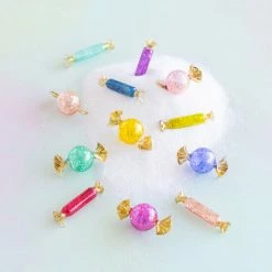Glitterville Rainbow Glass Candy Ornaments