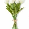 K&K Interiors New! Faux White Tulip Bunch