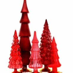 Cody Foster New! Red Candy Glass Trees, Large