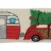 TheHolidayBarn.com Retro Camper & Woody Wagon Christmas Pillow