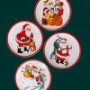 TheHolidayBarn.com Retro Santa Claus Plates, Small