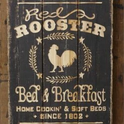 Audrey's Red Rooster Bed & Breakfast Sign, 30" 7 Audrey's Red Rooster Bed & Breakfast Sign, 30