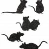 Bethany Lowe Scampering Mice Silhouettes, Glittered