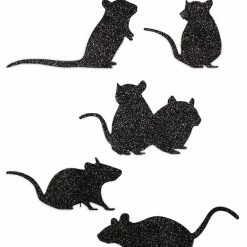 Bethany Lowe Scampering Mice Silhouettes, Glittered