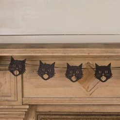 Bethany Lowe Scaredy Cat Silhouette Garland, Glittered New!