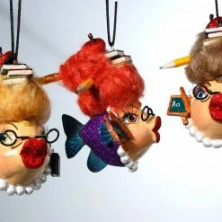 Katherine's Collection School Teacher Kissing Fish Ornaments