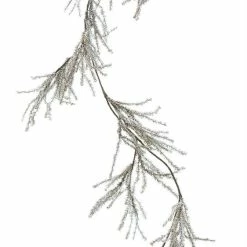 Creative Co-Op Silver Tinsel Pine Garland Christmas