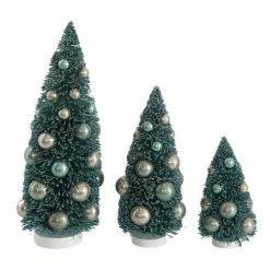 Creative Co-Op Vintage Blue Bottle Brush Trees Christmas