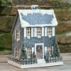 Ragon House New! Saltbox Putz House, Slate Blue