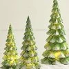 Raz Snowy Green Mercury Glass Trees With Lights 1 Raz Snowy Green Mercury Glass Trees With Lights