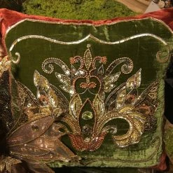 Katherine's Collection Spice Traditions Velvet Pillow Cover New!