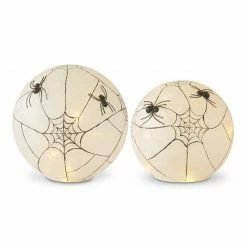 TheHolidayBarn.com Illuminated Spooky Spider Web Globes New!