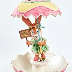 Katherine's Collection New! Spring Showers Bunny With Umbrella Candy Dish