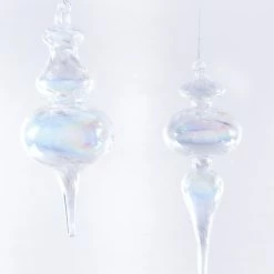Katherine's Collection Swirl Glass Three Layer Finial Ornaments