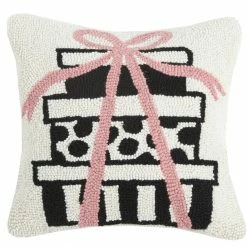 TheHolidayBarn.com Tiffany's Gifts Hooked Pillow Christmas
