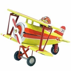 TheHolidayBarn.com Tin Toy Biplane Reproduction Ornament