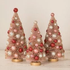 Bethany Lowe New! Valentine Golden Blush Bottle Brush Trees