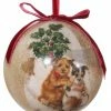 ShiShi Victorian Christmas Decoupage Ball Ornament, Christmas Puppies