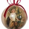 ShiShi Victorian Christmas Decoupage Ball Ornament, Guardian Angel