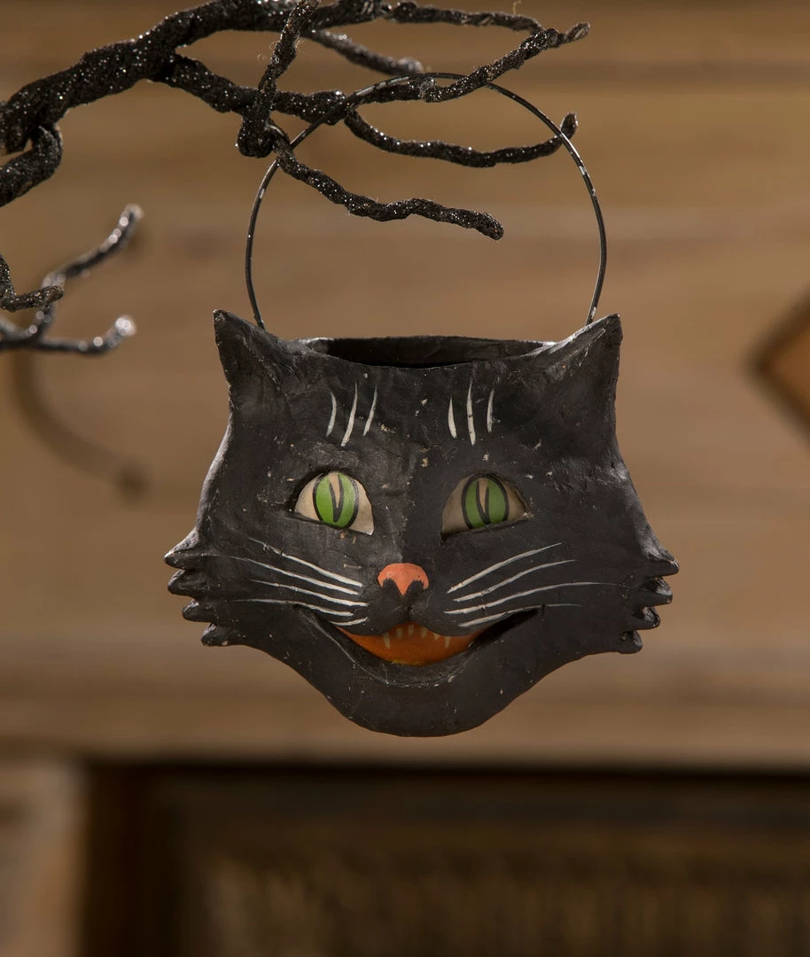 Bethany Lowe Vintage Sassy Cat Bucket, Small 4 Bethany Lowe Vintage Sassy Cat Bucket, Small