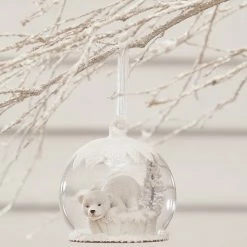 Bethany Lowe Winter White Polar Bear Globe Ornament New!