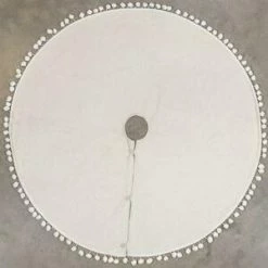 Ragon House Winter White Tree Skirt With Pom Poms, 50" New!