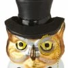 Raz Wise Owl In Top Hat Ornament