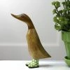 Dcuk Wooden Duck With Green Welly Boots, Medium New!